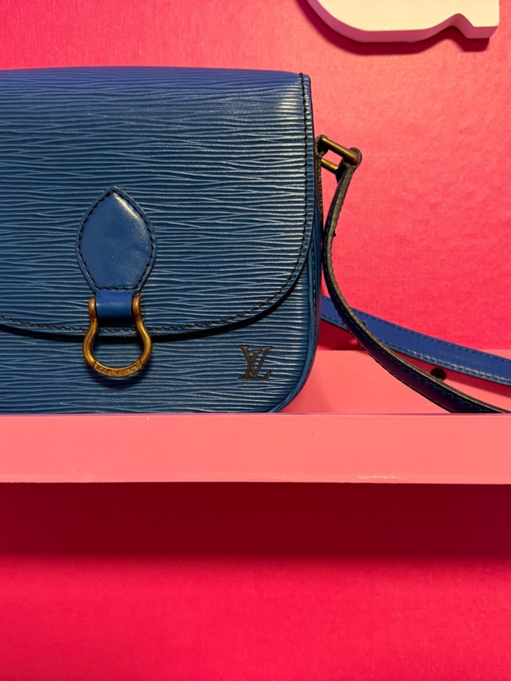 Louis Vuitton Blue Epi Leather Crossbody with Gold-Tone Hardware